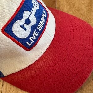 Patagonia Live Simply Guitar SnapBack trucker hat red white blue